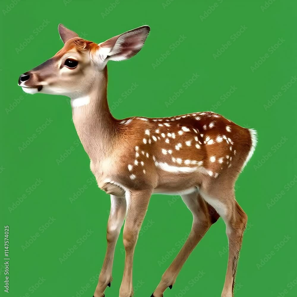 A young deer, with green screen background A young deer, with green screen background