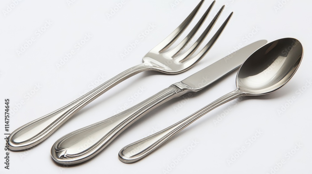 Elegant Stainless Steel Cutlery Arrangement Elegant Stainless Steel Cutlery Arrangement