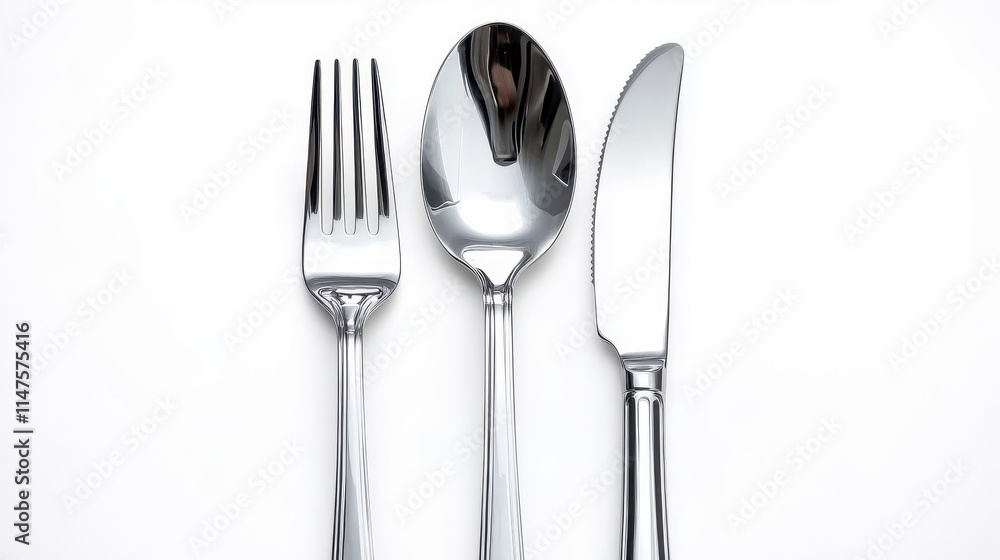 Elegant Modern Stainless Steel Cutlery Set Display Elegant Modern Stainless Steel Cutlery Set Display