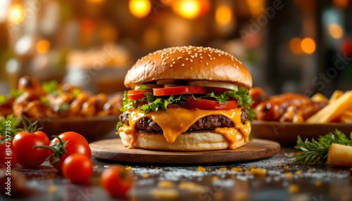 restaurant, gourmet, hamburgers, artisanal, pizzas, grilled, chicken, sausages, vibrant, backdrop, orange, brown, food, menu, delicious, savory, culinary, dining, cuisine, tasty, elegant, graphic