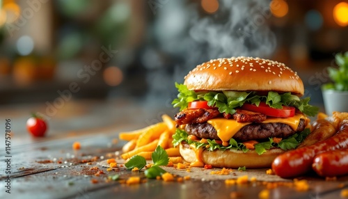 restaurant, gourmet, hamburgers, artisanal, pizzas, grilled, chicken, sausages, vibrant, backdrop, orange, brown, food, menu, delicious, savory, culinary, dining, cuisine, tasty, elegant, graphic