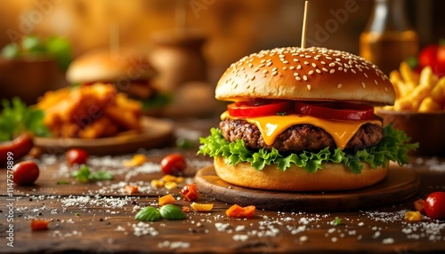 restaurant, gourmet, hamburgers, artisanal, pizzas, grilled, chicken, sausages, vibrant, backdrop, orange, brown, food, menu, delicious, savory, culinary, dining, cuisine, tasty, elegant, graphic