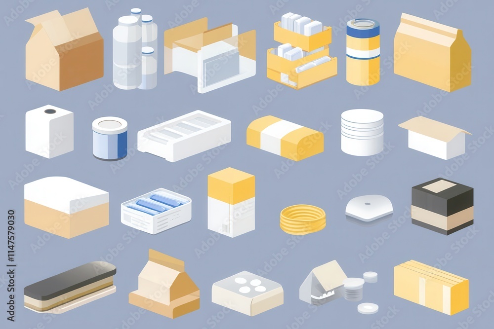 Clean Recyclable Packaging Vector Collection Clean Recyclable Packaging Vector Collection