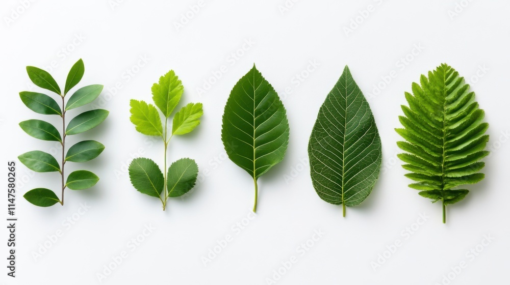 Diverse Green Leaves Collection on White Background Featuring Various Textures and Shapes for Nature Lovers Diverse Green Leaves Collection on White Background Featuring Various Textures and Shapes for Nature Lovers