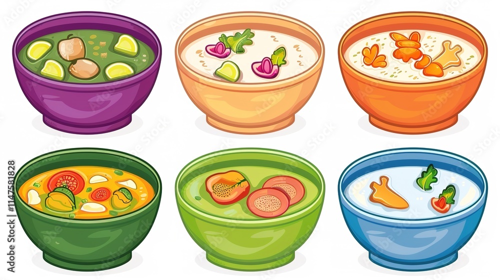 The Appealing Vegetable Soup Isolated on White Background: A Hearty and Nourishing Dish Presented with Visual Charm. The Appealing Vegetable Soup Isolated on White Background: A Hearty and Nourishing Dish Presented with Visual Charm.