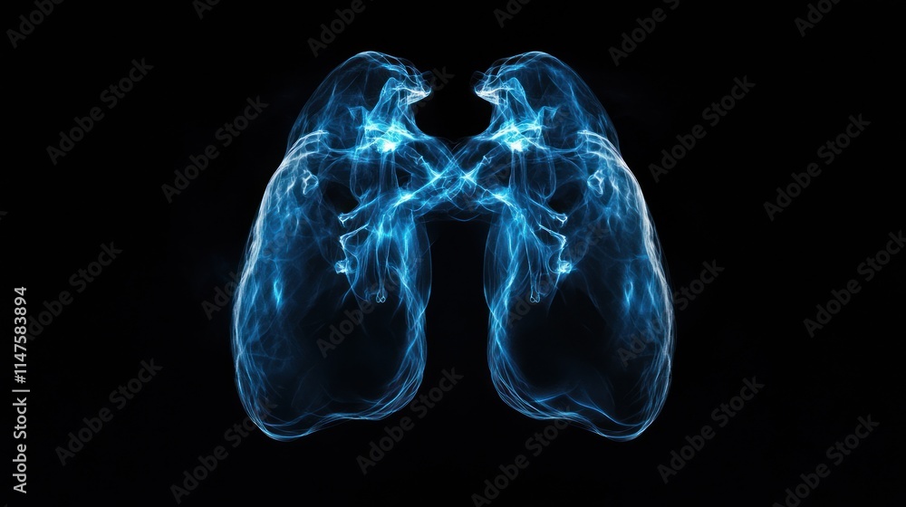 Lungs with a glowing airflow effect, dynamic motion lines, dark and minimalistic background, Lungs with a glowing airflow effect, dynamic motion lines, dark and minimalistic background,