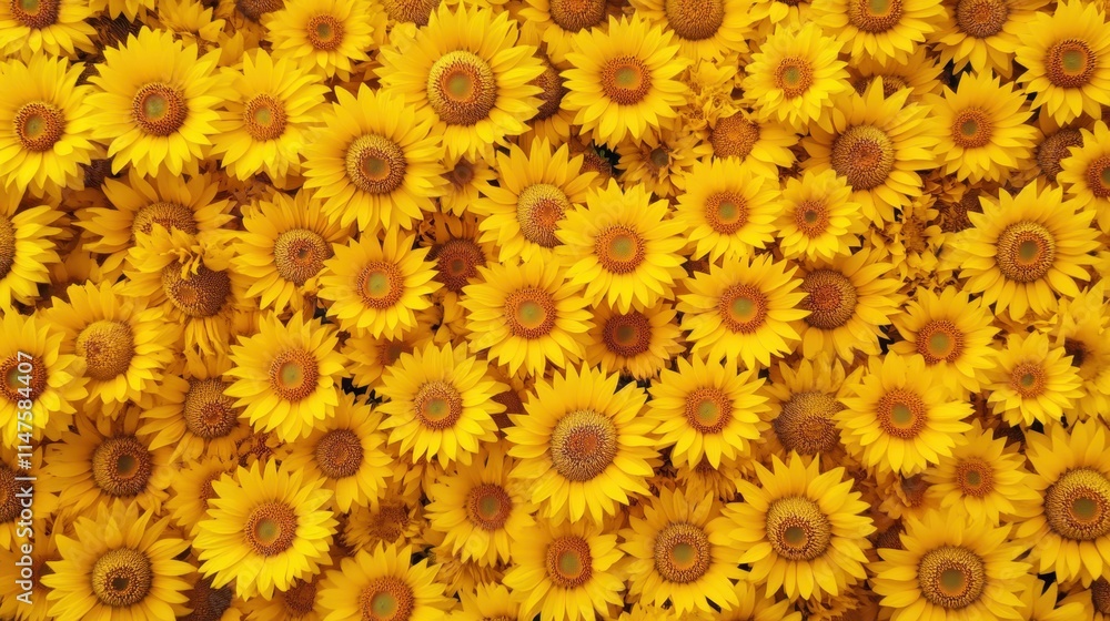 Aerial View of a Vibrant Sunflower Field in Full Bloom Captured From Above with a Drone Displaying Natural Beauty and Bright Colors Aerial View of a Vibrant Sunflower Field in Full Bloom Captured From Above with a Drone Displaying Natural Beauty and Bright Colors