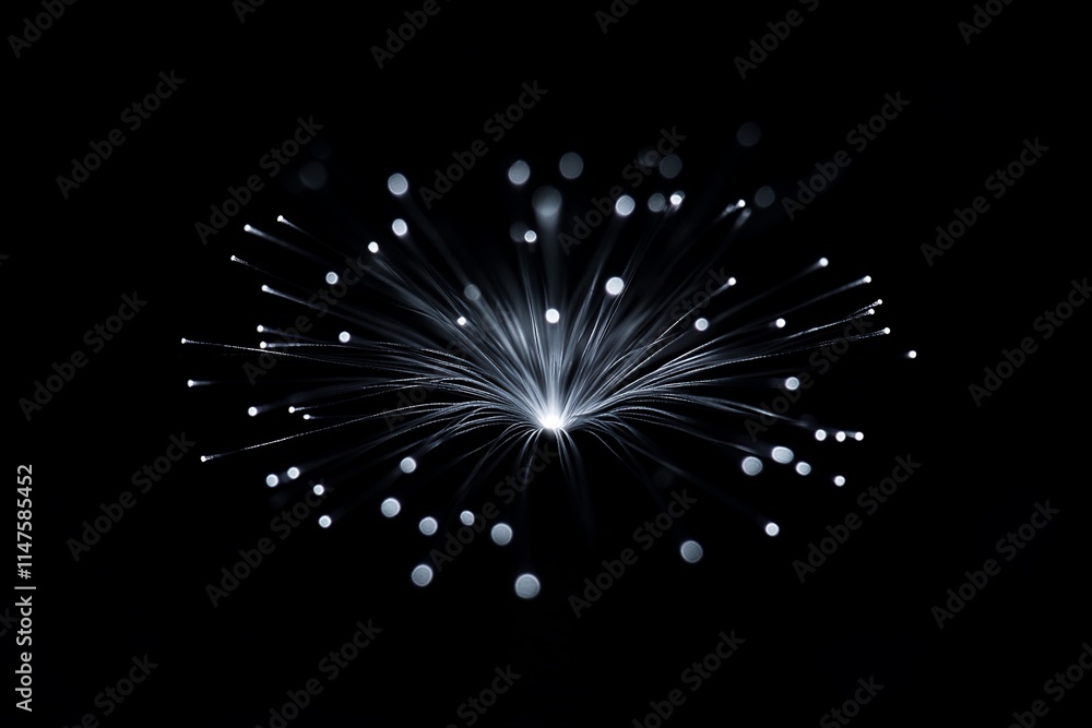Obraz premium Abstract representation of light beams on a dark background.
