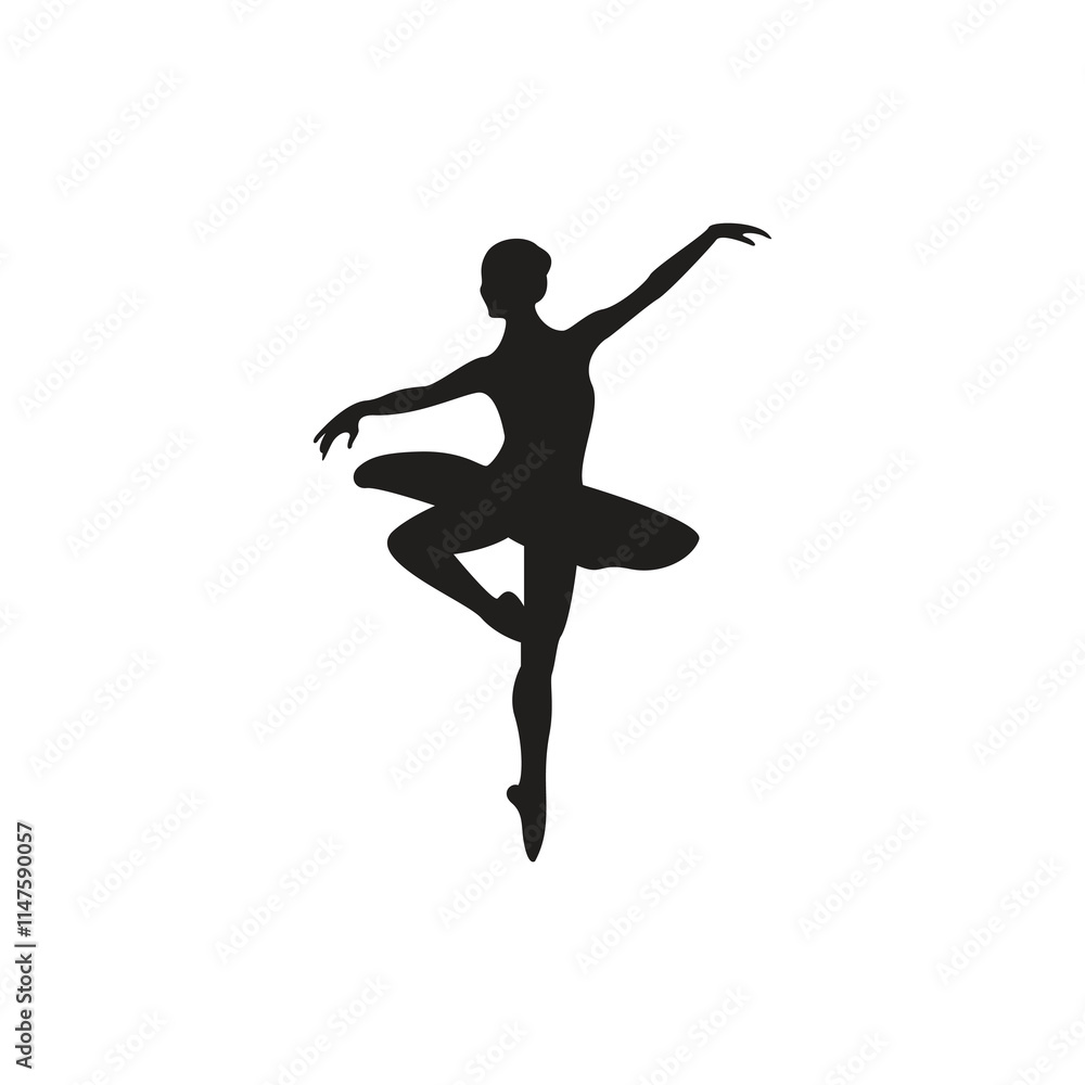 Ballerina silhouette logo template Ballerina silhouette logo template