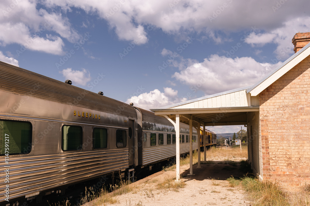 The iconic 'Southern Aurora' passenger train stopped at remote Ben Bullen Station The iconic 'Southern Aurora' passenger train stopped at remote Ben Bullen Station