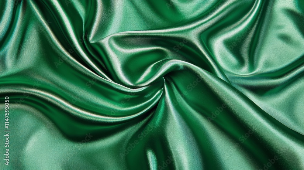 Obraz premium Elegant green silk fabric texture and pattern.