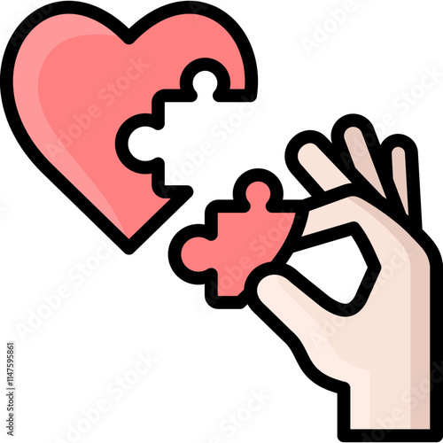 contribute icon illustration design with filled outline