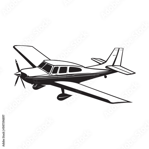 Outline of an Airplane - Clean Aircraft Vector Illustration