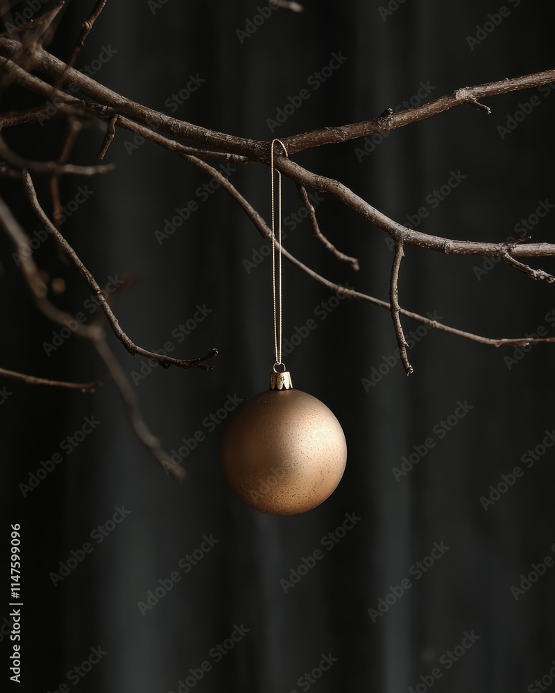 Single Ornament Hanging from a Tree Branch Single Ornament Hanging from a Tree Branch
