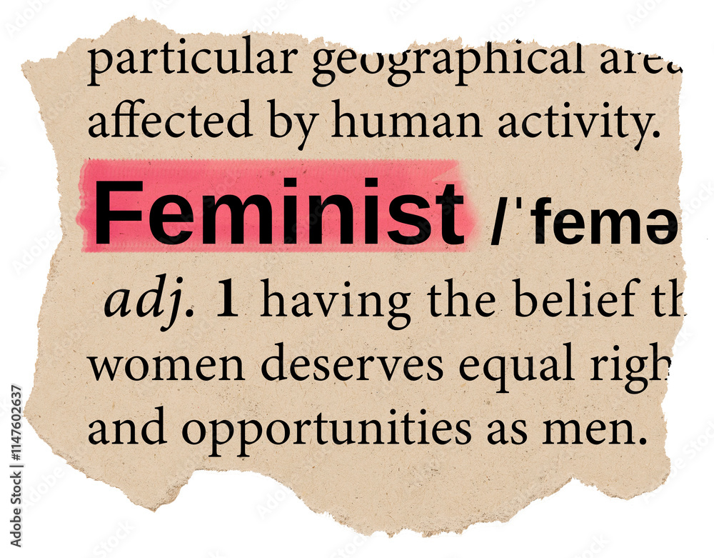 Feminist png dictionary word sticker, Ephemera typography, transparent background Feminist png dictionary word sticker, Ephemera typography, transparent background