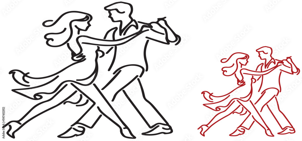 Latin American dances , vector, sketch, male and female , dancers Latin American dances , vector, sketch, male and female , dancers