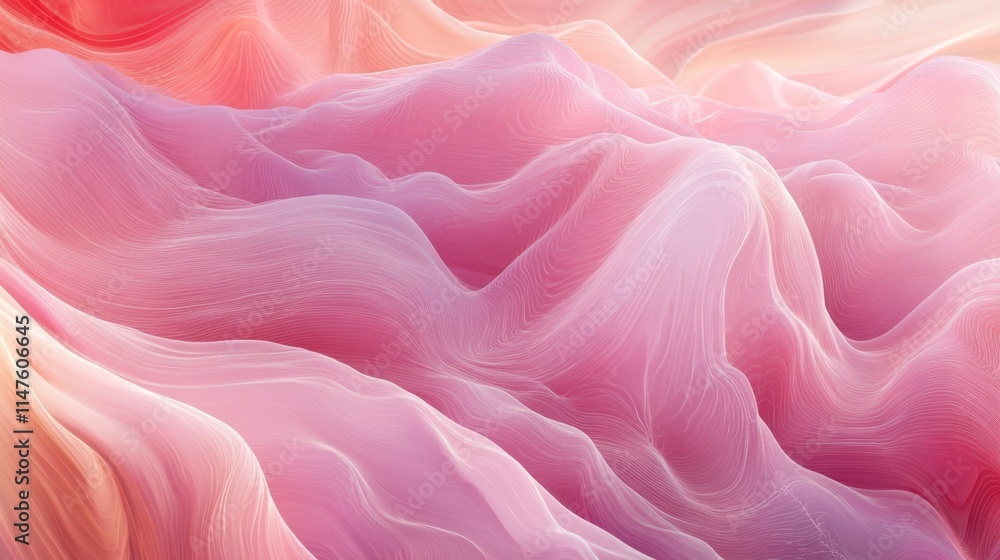 Obraz premium Flowing abstract art digital space graphic design soft colors aerial view fluidity concept