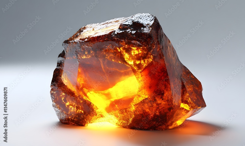 Amber colored luminous rock with clear details. Amber colored luminous rock with clear details.