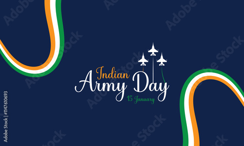 Indian army day 15 January social media post. celebration background, banner with Indian flag . vector illustration.  EPS 10
