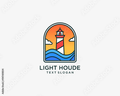Vintage lighthouse logo