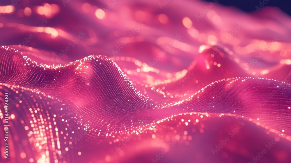 Vibrant abstract waves digital art colorful textures futuristic environment close-up view visual harmony