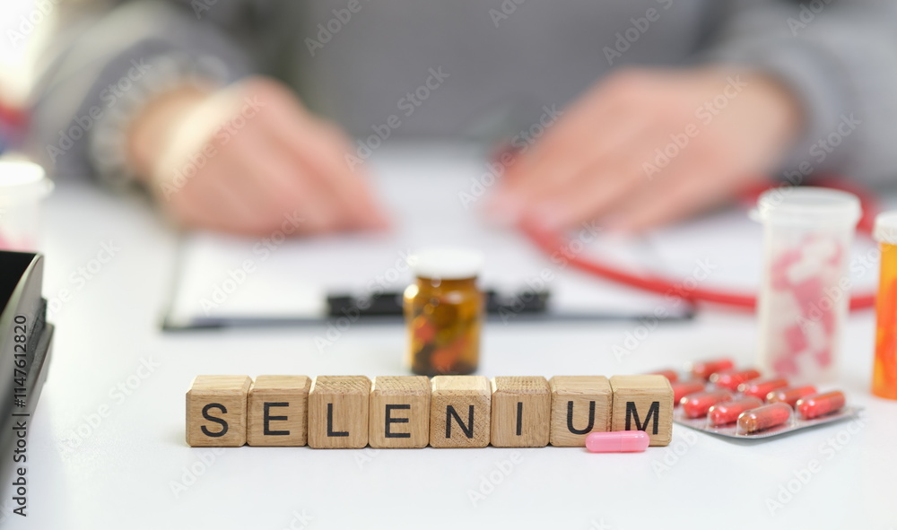Fototapeta premium Selenium supplements and healthrelated advice administered effectively in a clinical healthcare setting