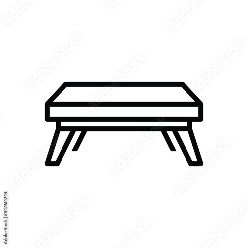 Black line icon for table