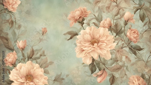 Vintage flowers background