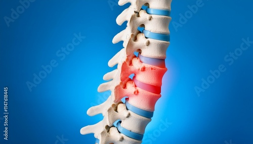 Image showing inflammation between the bones of the spine, causing pain