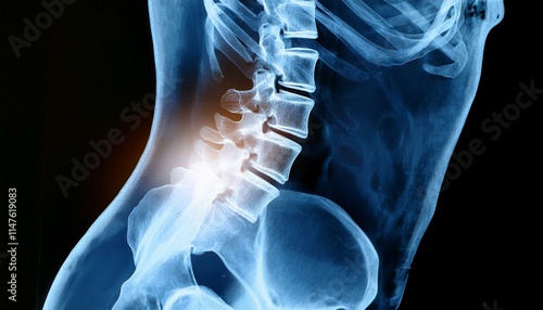 Image showing inflammation between the bones of the spine, causing pain