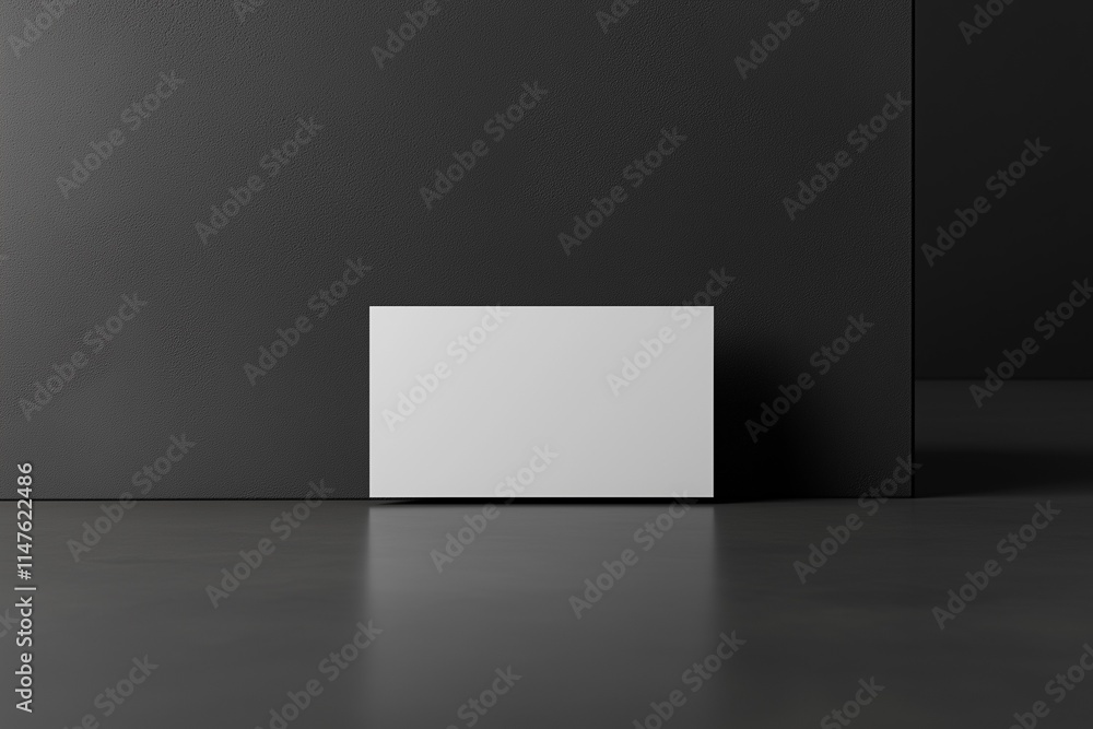 Fototapeta premium A clean and professional mockup of a single business card placed in the center. Ideal for showcasing personal or corporate branding designs, perfect for business cards for professionals