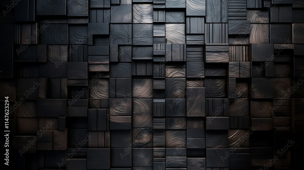 Dark wood cubes texture background. Dark wood cubes texture background.