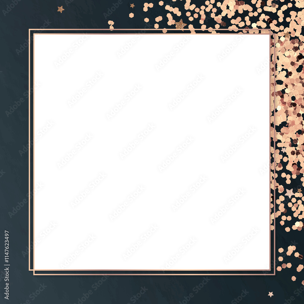 Obraz premium Confetti blue frame png transparent background festive balloon background