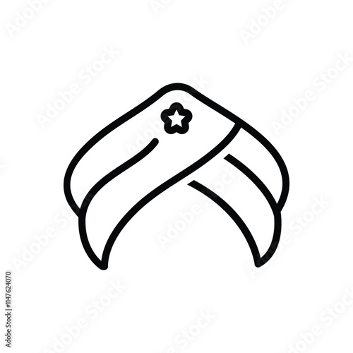 Black line icon for turban