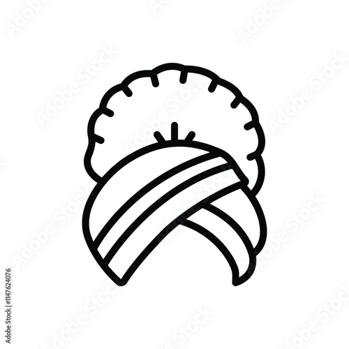 Black line icon for turban