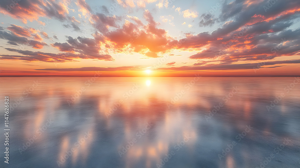 Fototapeta premium Peaceful Ocean Sunset Background