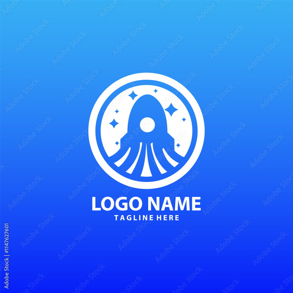 rocket moon logo design vector rocket moon logo design vector