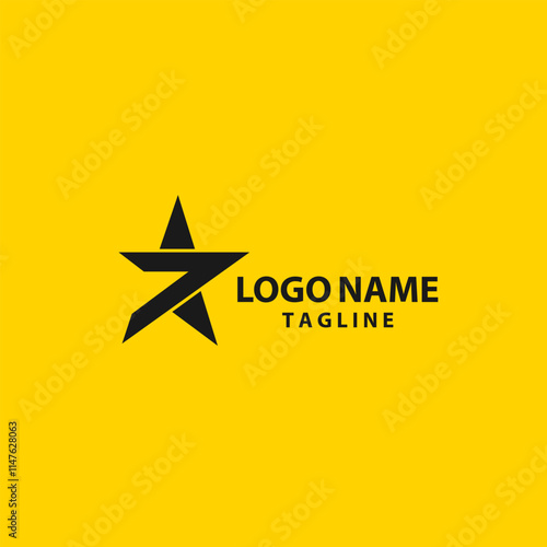 seven star logo design vector