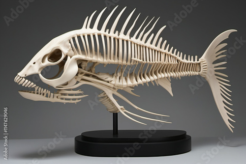 Wooden fish skeleton figuri...