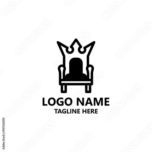 throne chair logo design vector