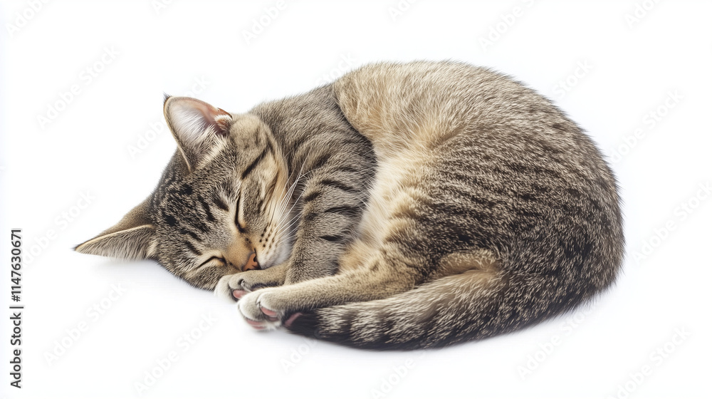 Sleeping cat curled up