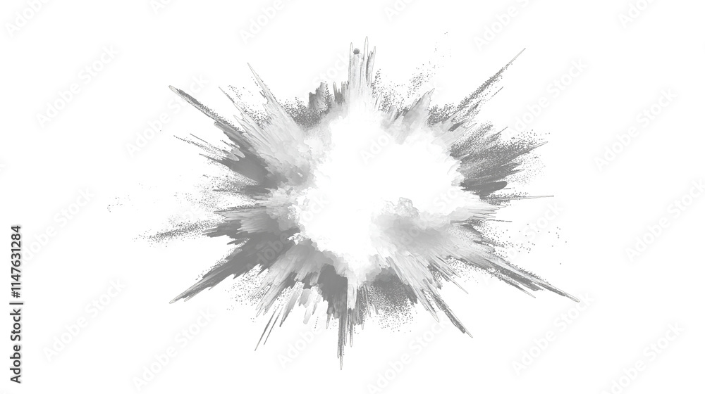 Dramatic White Explosion Against a Black Background With Dynamic Energy Dramatic White Explosion Against a Black Background With Dynamic Energy