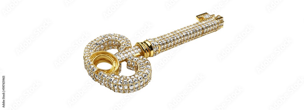 Antique key isolated on white background Antique key isolated on white background