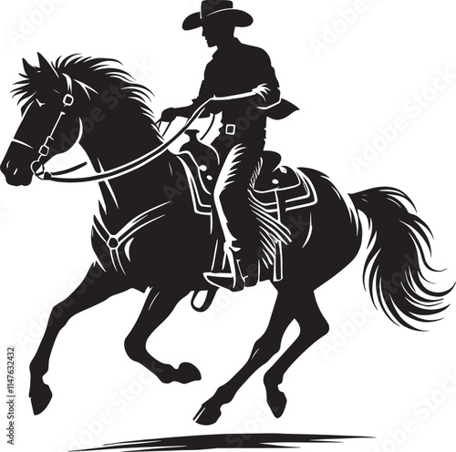 Cowboy silhouette vector illustration isolated on white background cowboy shape icon