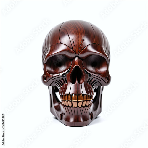 Skull made of mahogany wood...