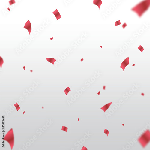 Red ribbons falling in the air