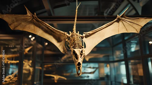 Naklejka pterodactyl bones in the museum