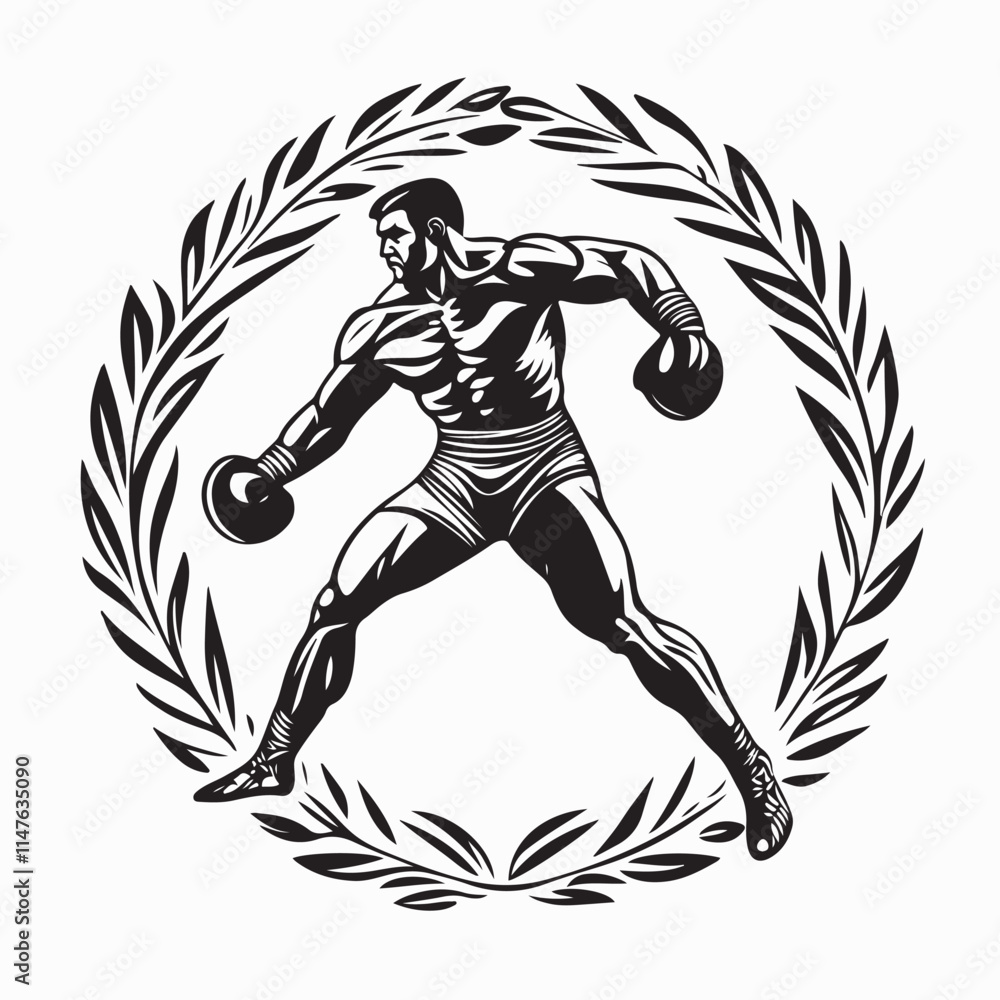 Fototapeta premium Roman Greco Wrestler image vector. Greco Roman Wrestling Vector image. 
