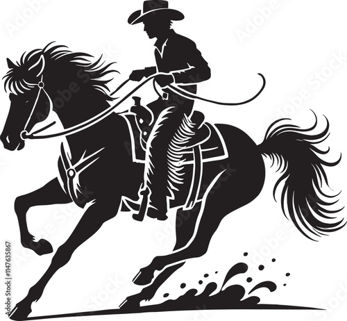 Wallpaper Mural Cowboy silhouette vector illustration isolated on white background cowboy shape icon Torontodigital.ca