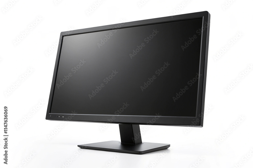 Computer monitor in black over a white background Computer monitor in black over a white background